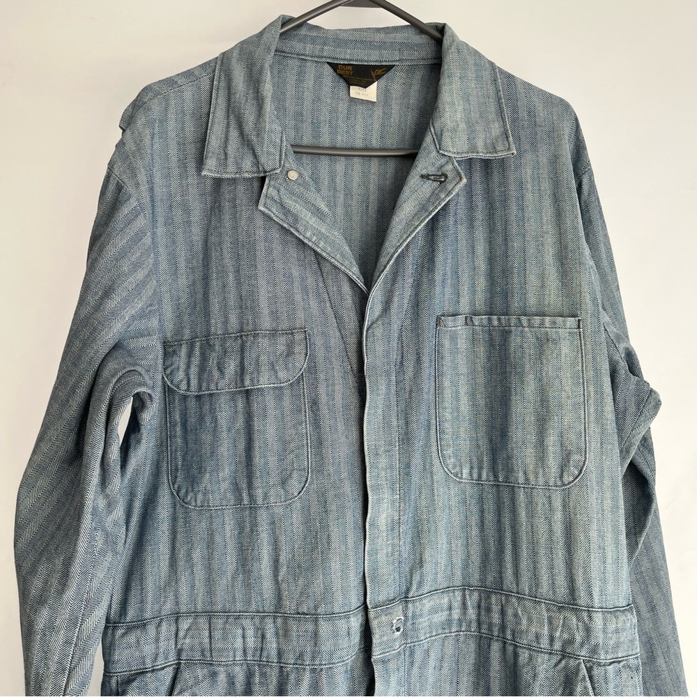 HOST PICK 1960 Railroad Stripe Denim coveralls mechanic workwear jumpsuit 42L - Picture 5 of 16